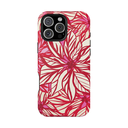 Poinsettia iPhone MagSafe Tough Case iPhone 16 Pro Max Matte